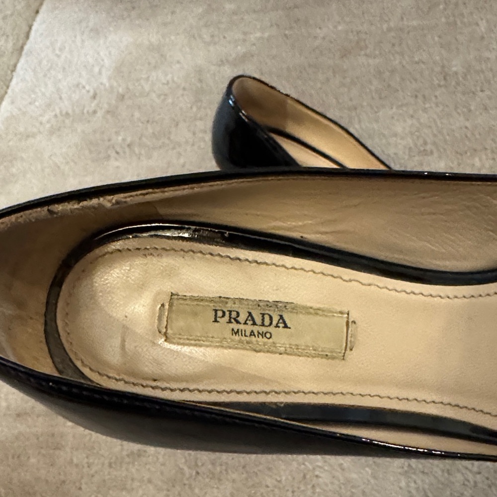 Prada Black Patent Leather Heels 36 - image 2